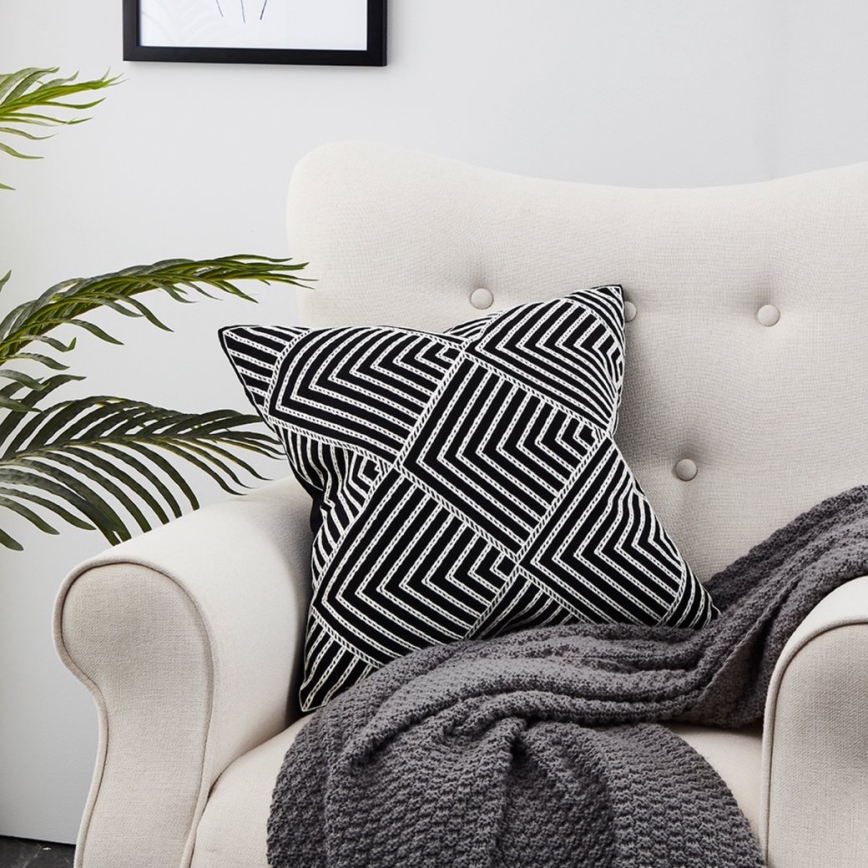 Eglo - Almofada decorativa 45x45 cm preto/branco