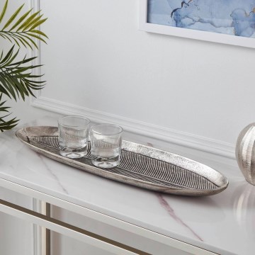 Eglo - Bandeja decorativa 16,5x54 cm prateado