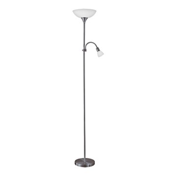 Eglo - Candeeiro de chão 1xE27/60W/230V + 1xE14/25W/230V preto cromado