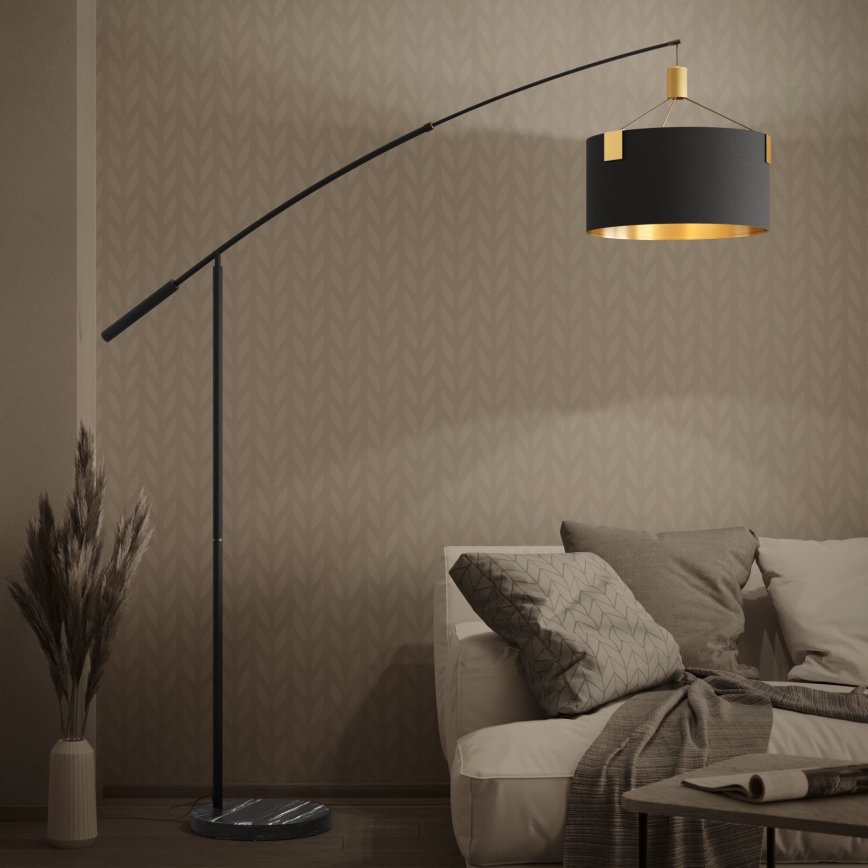 Eglo - Candeeiro de chão 3xE27/40W/230V preto/dourado