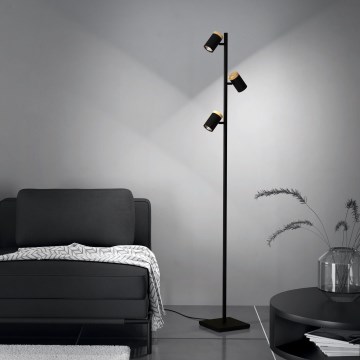 Eglo - Candeeiro de chão LED 3xGU10/4,5W/230V 3000K preto/castanho