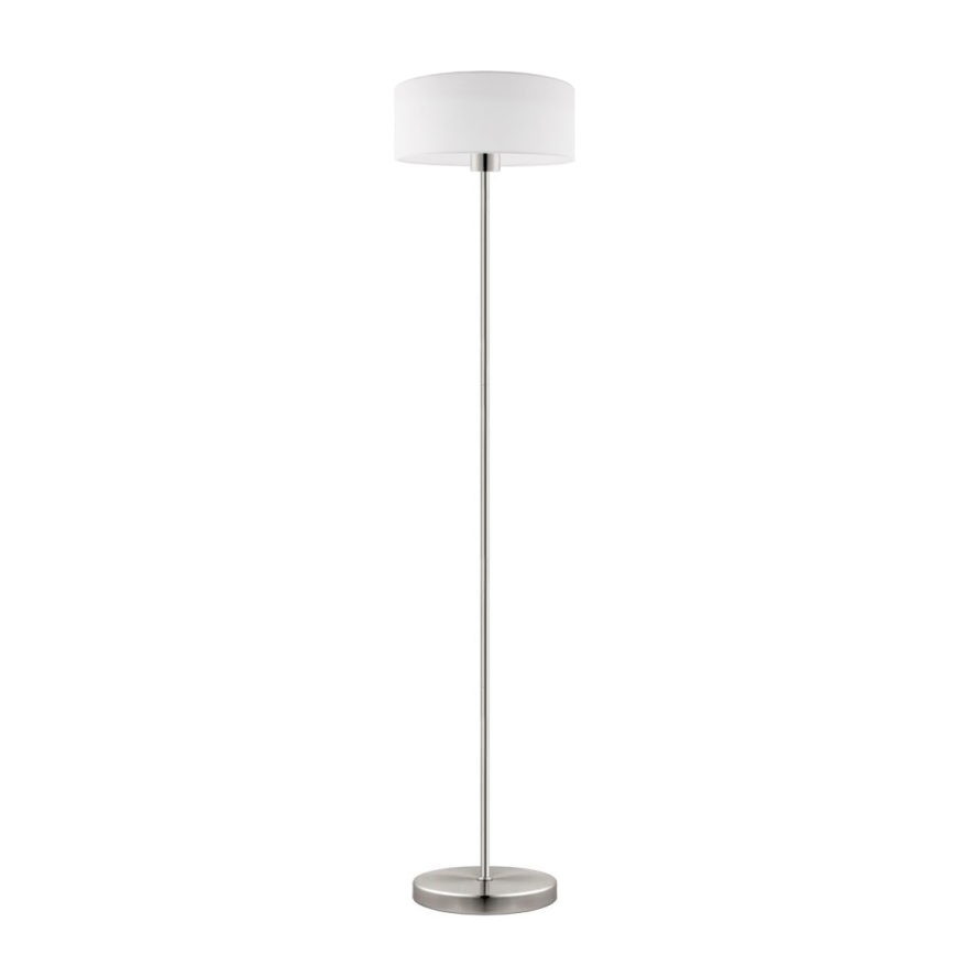 Eglo - Candeeiro de chão LED  TUNJA 1xE27/60W/230V cromado mate/branco