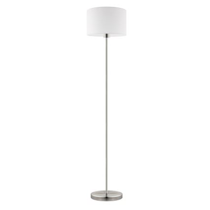 Eglo - Candeeiro de chão LED  TUNJA 1xE27/60W/230V cromado mate/branco