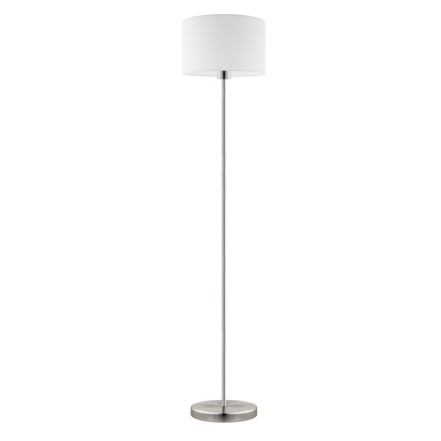 Eglo - Candeeiro de chão LED  TUNJA 1xE27/60W/230V cromado mate/branco