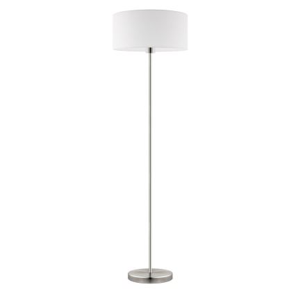 Eglo - Candeeiro de chão LED  TUNJA 1xE27/60W/230V cromado mate/branco
