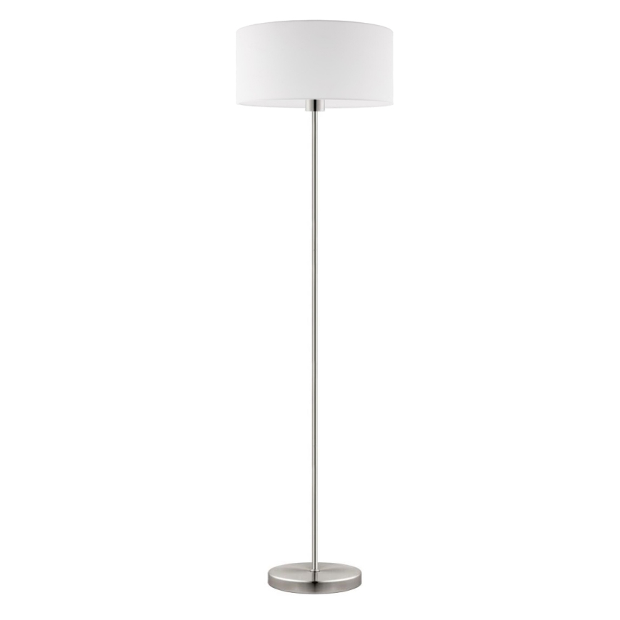 Eglo - Candeeiro de chão LED  TUNJA 1xE27/60W/230V cromado mate/branco