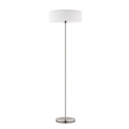 Eglo - Candeeiro de chão LED  TUNJA 1xE27/60W/230V cromado mate/branco