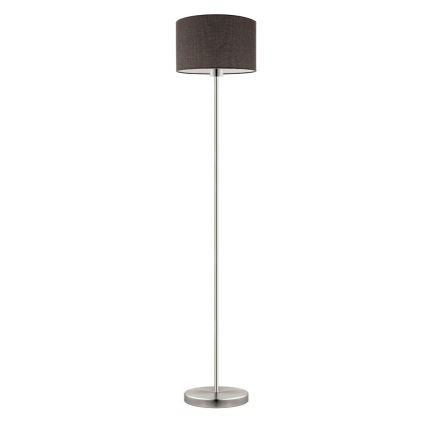 Eglo - Candeeiro de chão LED  TUNJA 1xE27/60W/230V cromado mate/castanho