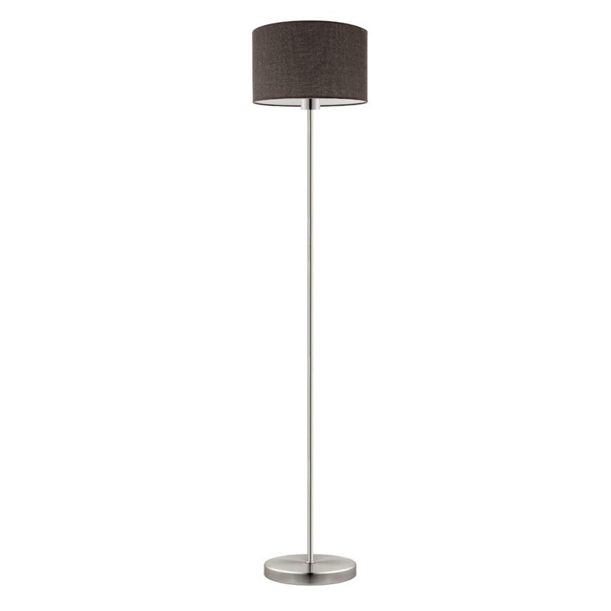 Eglo - Candeeiro de chão LED  TUNJA 1xE27/60W/230V cromado mate/castanho