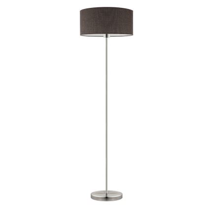 Eglo - Candeeiro de chão LED  TUNJA 1xE27/60W/230V cromado mate/castanho