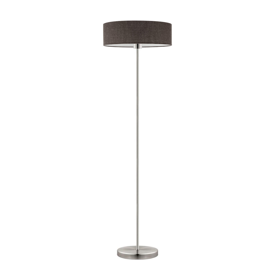 Eglo - Candeeiro de chão LED  TUNJA 1xE27/60W/230V cromado mate/castanho