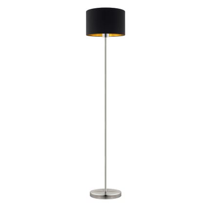Eglo - Candeeiro de chão LED  TUNJA 1xE27/60W/230V cromado mate/preto