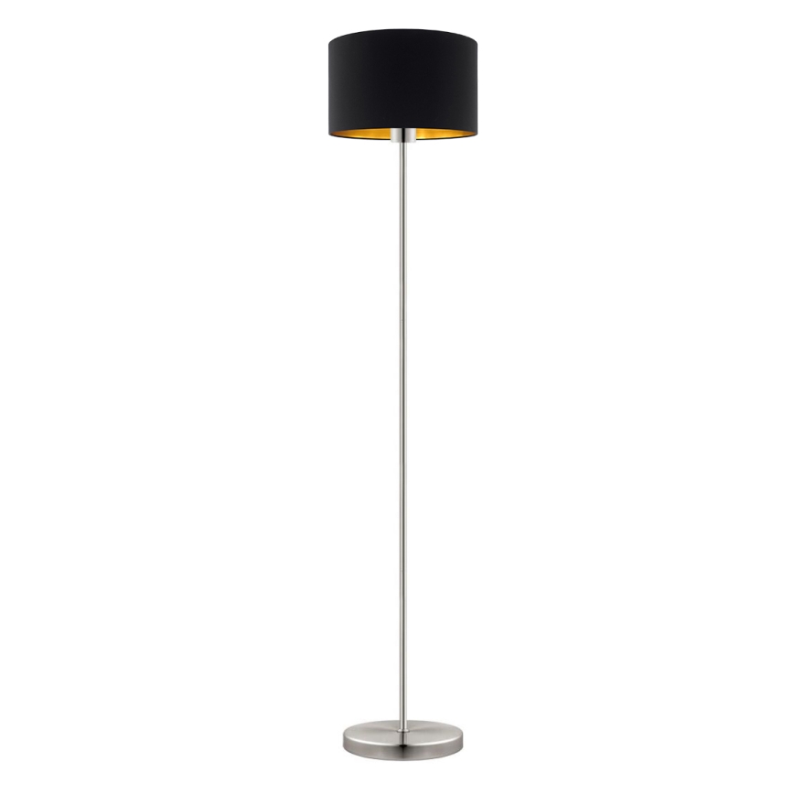 Eglo - Candeeiro de chão LED  TUNJA 1xE27/60W/230V cromado mate/preto