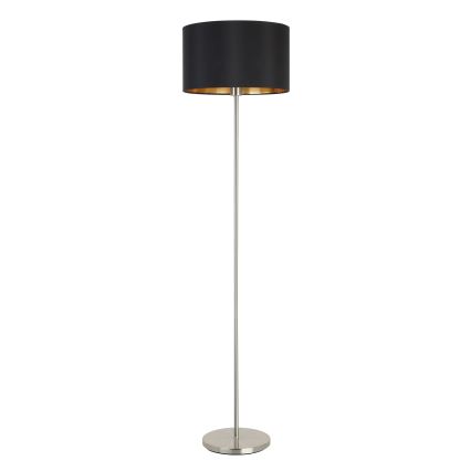 Eglo - Candeeiro de chão LED  TUNJA 1xE27/60W/230V cromado mate/preto
