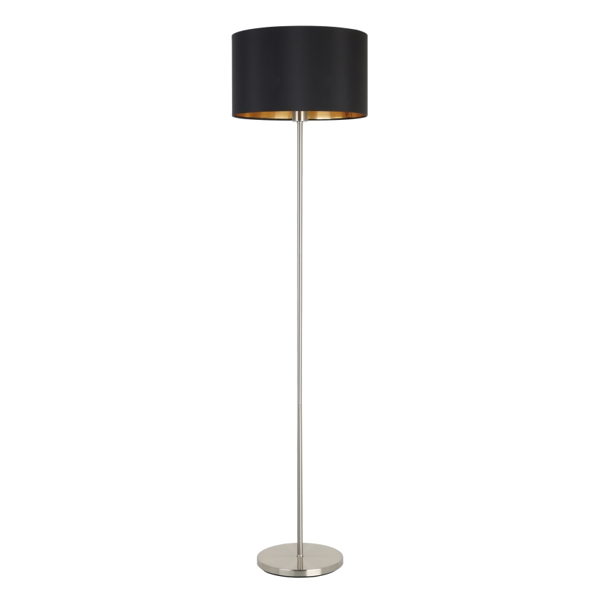 Eglo - Candeeiro de chão LED  TUNJA 1xE27/60W/230V cromado mate/preto