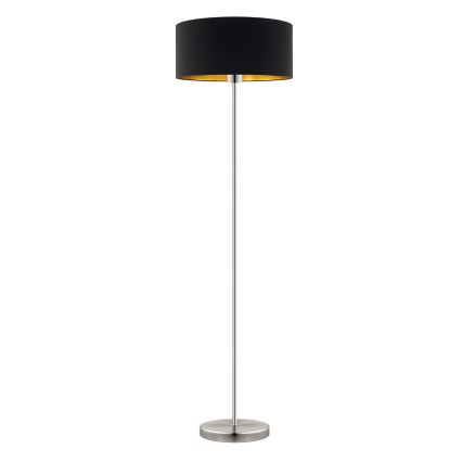 Eglo - Candeeiro de chão LED TUNJA 1xE27/60W/230V cromado mate/preto