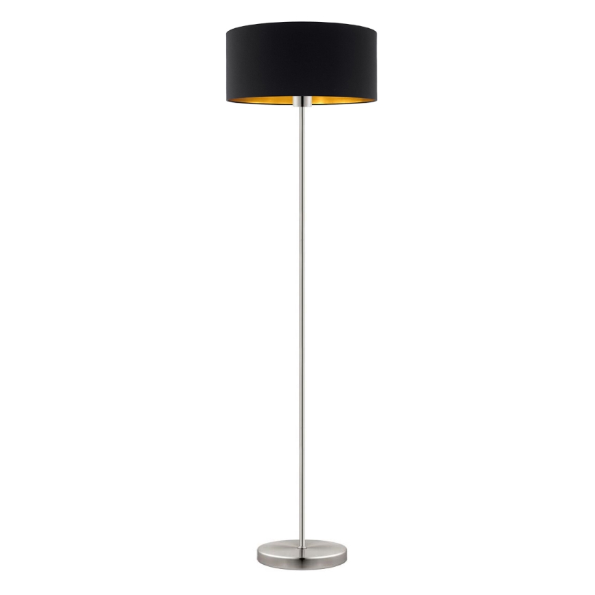 Eglo - Candeeiro de chão LED TUNJA 1xE27/60W/230V cromado mate/preto