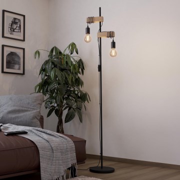 Eglo - Candeeiro de chão TOWNSHEND 2xE27/10W/230V - FSC certificado
