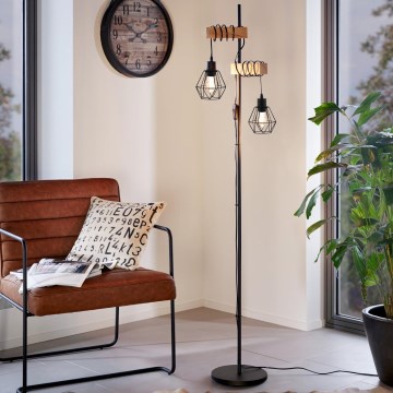 Eglo - Candeeiro de chão TOWNSHEND 2xE27/60W/230V - FSC certificado