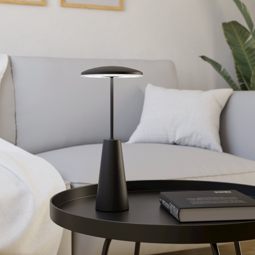 Eglo - Candeeiro de exterior LED tátil com regulação LED/2,8W/5V 2400K/3000K/4000K 5200 mAh IP54 preto