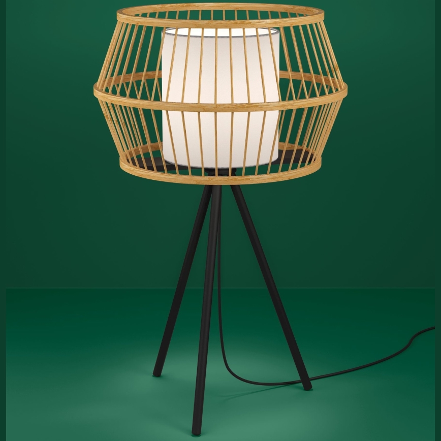 Eglo - Candeeiro de mesa 1xE27/40W/230V bambu