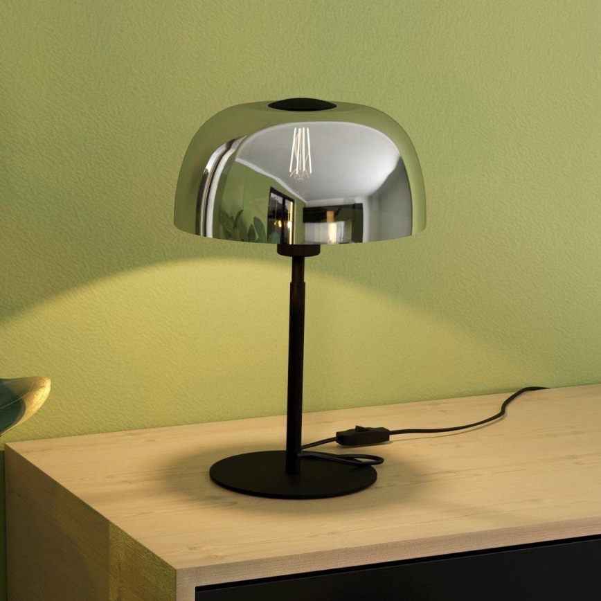 Eglo - Candeeiro de mesa 1xE27/40W/230V preto/cinzento