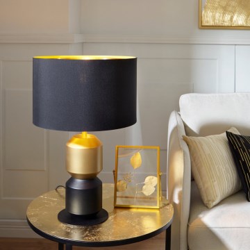 Eglo - Candeeiro de mesa 1xE27/40W/230V preto/dourado