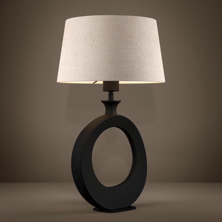 Eglo - Candeeiro de mesa 1xE27/60W/230V 52,5 cm preto/creme