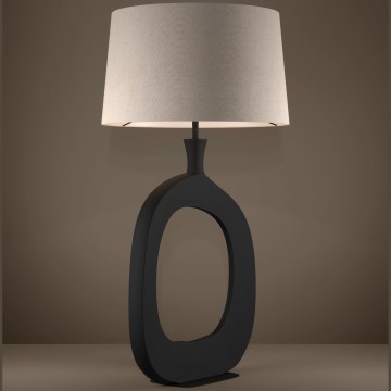 Eglo - Candeeiro de mesa 1xE27/60W/230V 88 cm preto/creme