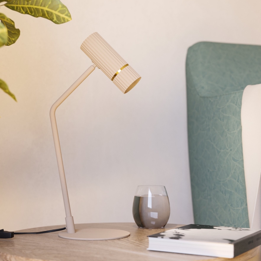Eglo - Candeeiro de mesa LED 1xGU10/5W/230V 3000K bege