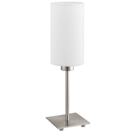 Eglo - Candeeiro de mesa LED TUNJA 1xE27/60W/230V 26,5 cm cromado mate/branco