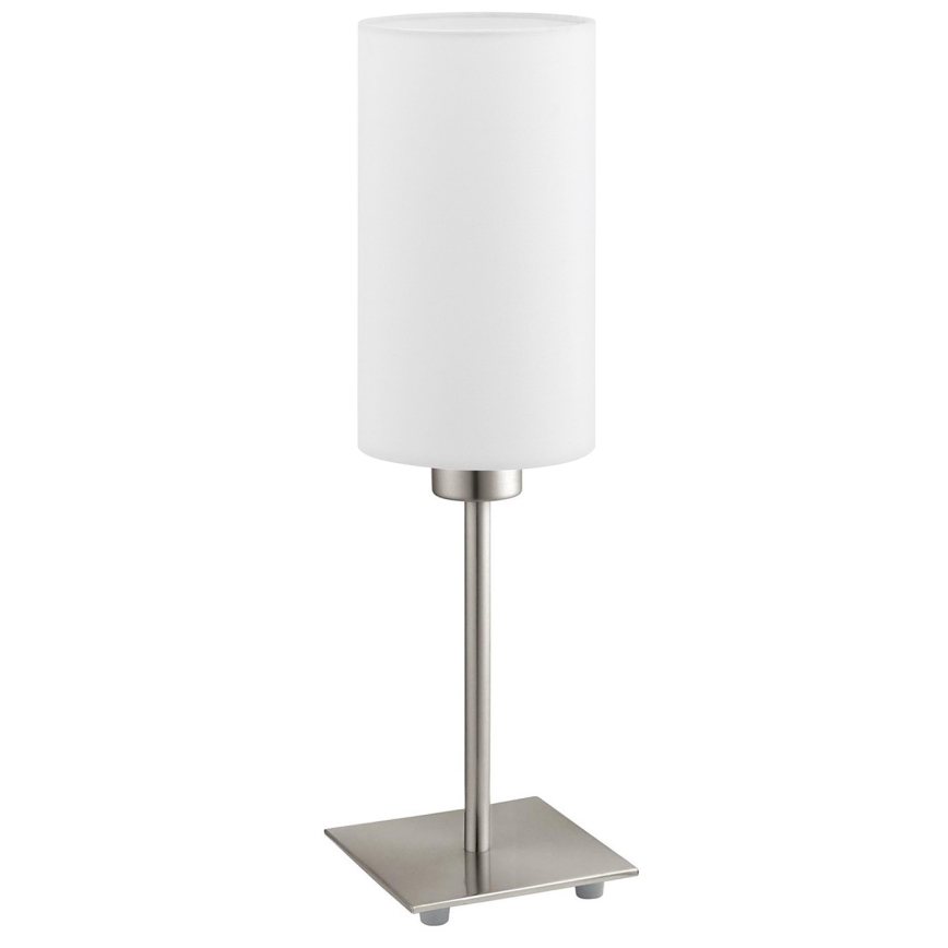 Eglo - Candeeiro de mesa LED TUNJA 1xE27/60W/230V 26,5 cm cromado mate/branco