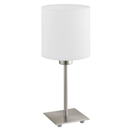 Eglo - Candeeiro de mesa LED TUNJA 1xE27/60W/230V 26,5 cm cromado mate/branco