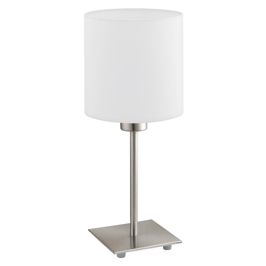 Eglo - Candeeiro de mesa LED TUNJA 1xE27/60W/230V 26,5 cm cromado mate/branco