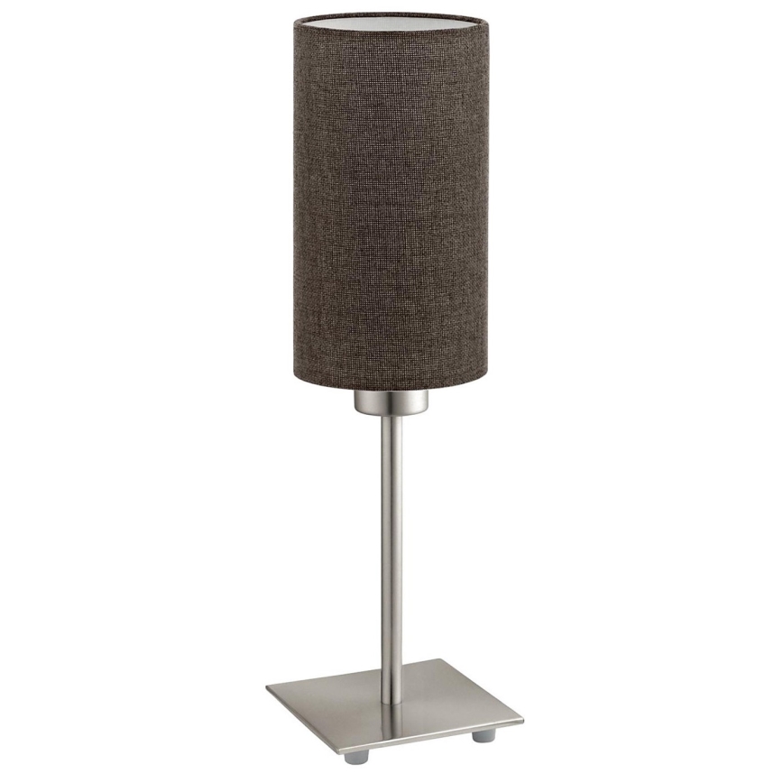 Eglo - Candeeiro de mesa LED TUNJA 1xE27/60W/230V 26,5 cm cromado mate/castanho