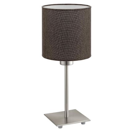 Eglo - Candeeiro de mesa LED TUNJA 1xE27/60W/230V 26,5 cm cromado mate/castanho