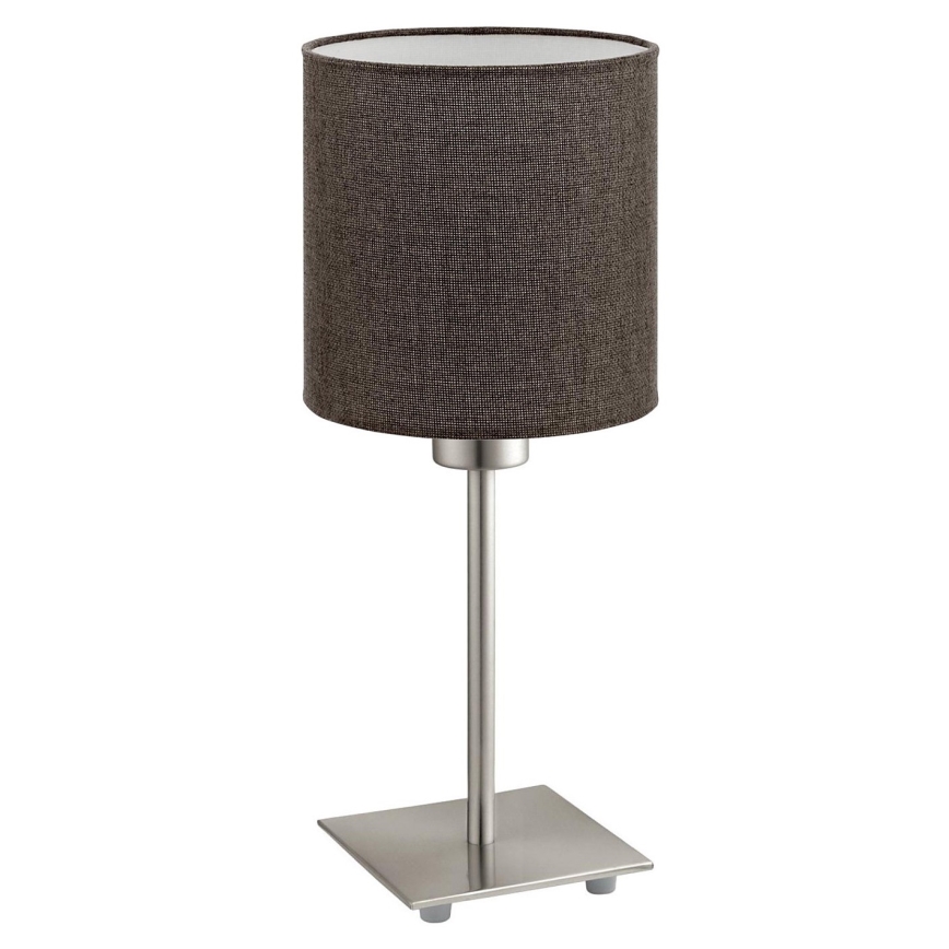 Eglo - Candeeiro de mesa LED TUNJA 1xE27/60W/230V 26,5 cm cromado mate/castanho