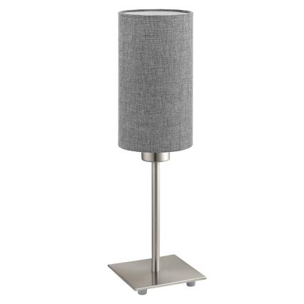 Eglo - Candeeiro de mesa LED TUNJA 1xE27/60W/230V 26,5 cm cromado mate/cinzento