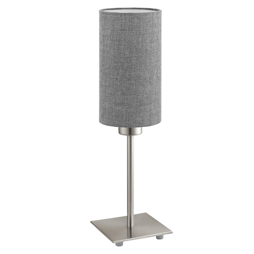 Eglo - Candeeiro de mesa LED TUNJA 1xE27/60W/230V 26,5 cm cromado mate/cinzento