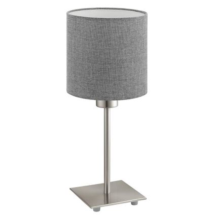 Eglo - Candeeiro de mesa LED TUNJA 1xE27/60W/230V 26,5 cm cromado mate/cinzento