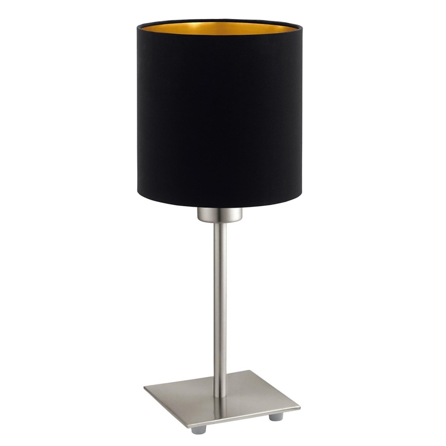 Eglo - Candeeiro de mesa LED TUNJA 1xE27/60W/230V 26,5 cm cromado mate/preto
