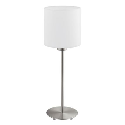 Eglo - Candeeiro de mesa LED  TUNJA 1xE27/60W/230V 38,5 cm cromado mate/branco