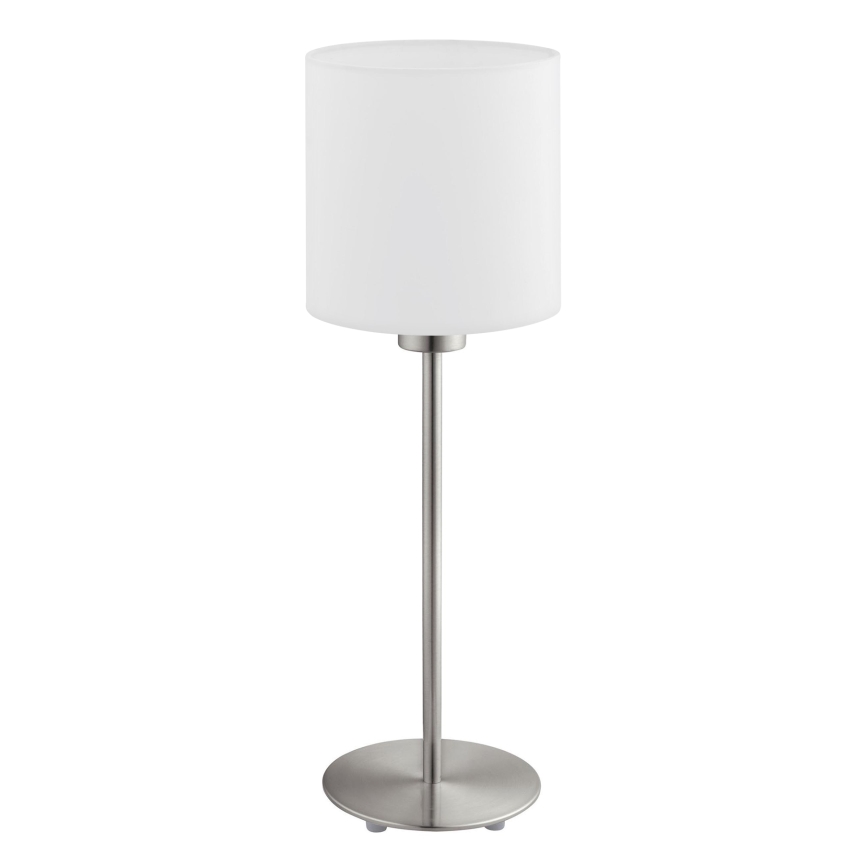 Eglo - Candeeiro de mesa LED  TUNJA 1xE27/60W/230V 38,5 cm cromado mate/branco