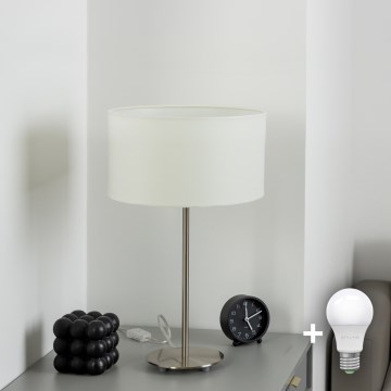 Eglo - Candeeiro de mesa LED  TUNJA 1xE27/60W/230V 38,5 cm cromado mate/branco