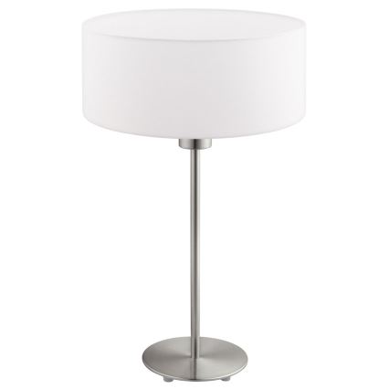 Eglo - Candeeiro de mesa LED  TUNJA 1xE27/60W/230V 38,5 cm cromado mate/branco