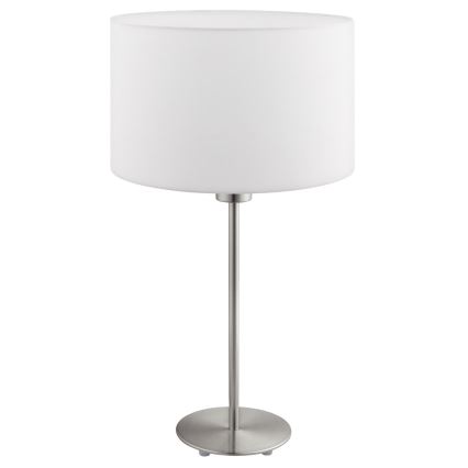Eglo - Candeeiro de mesa LED  TUNJA 1xE27/60W/230V 38,5 cm cromado mate/branco
