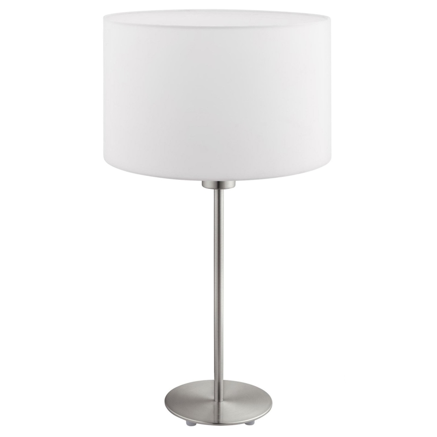 Eglo - Candeeiro de mesa LED  TUNJA 1xE27/60W/230V 38,5 cm cromado mate/branco