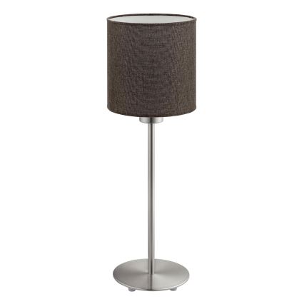 Eglo - Candeeiro de mesa LED  TUNJA 1xE27/60W/230V 38,5 cm cromado mate/castanho