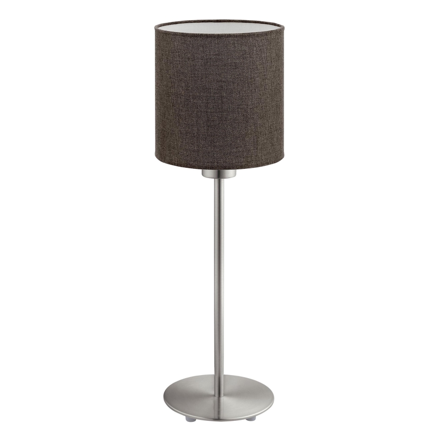 Eglo - Candeeiro de mesa LED  TUNJA 1xE27/60W/230V 38,5 cm cromado mate/castanho