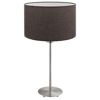Eglo - Candeeiro de mesa LED  TUNJA 1xE27/60W/230V 38,5 cm cromado mate/castanho